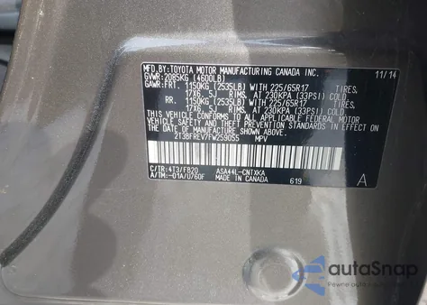 2015 Toyota Rav4 Le from USA, damaged, VIN 2T3BFREV7FW259055